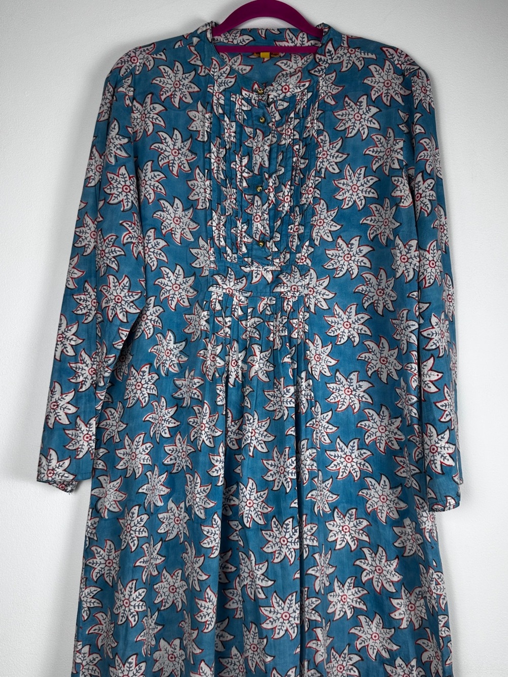 Roberta Roller Rabbit Blue Floral Print Tunic Dress Size M
